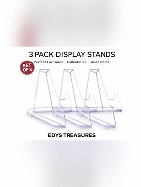 3 Pack Clear Display Stands Card Holders for Trading Cards & More NWOT